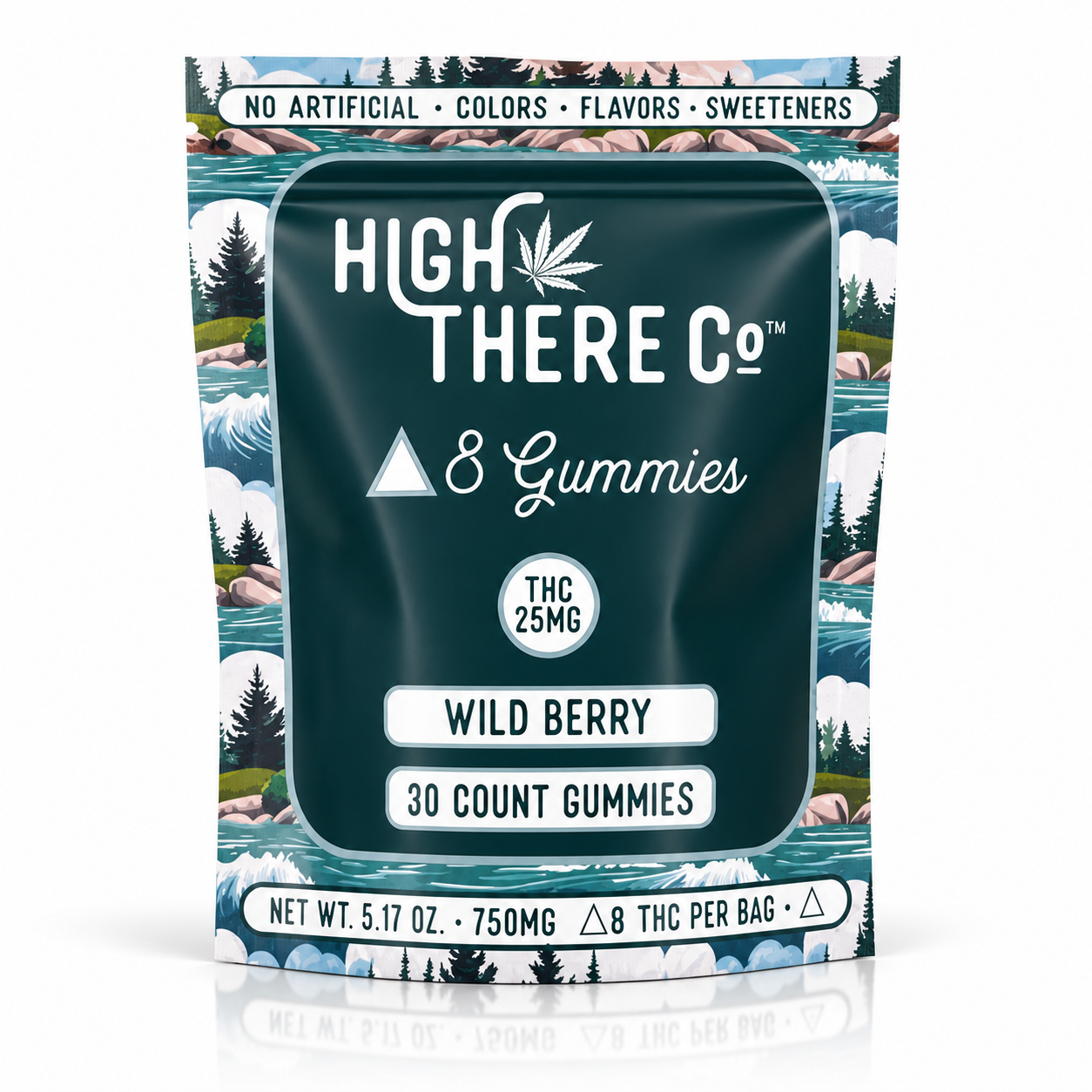 High There Co™ 25mg Delta 8 Gummies • Wild Berry • 30ct