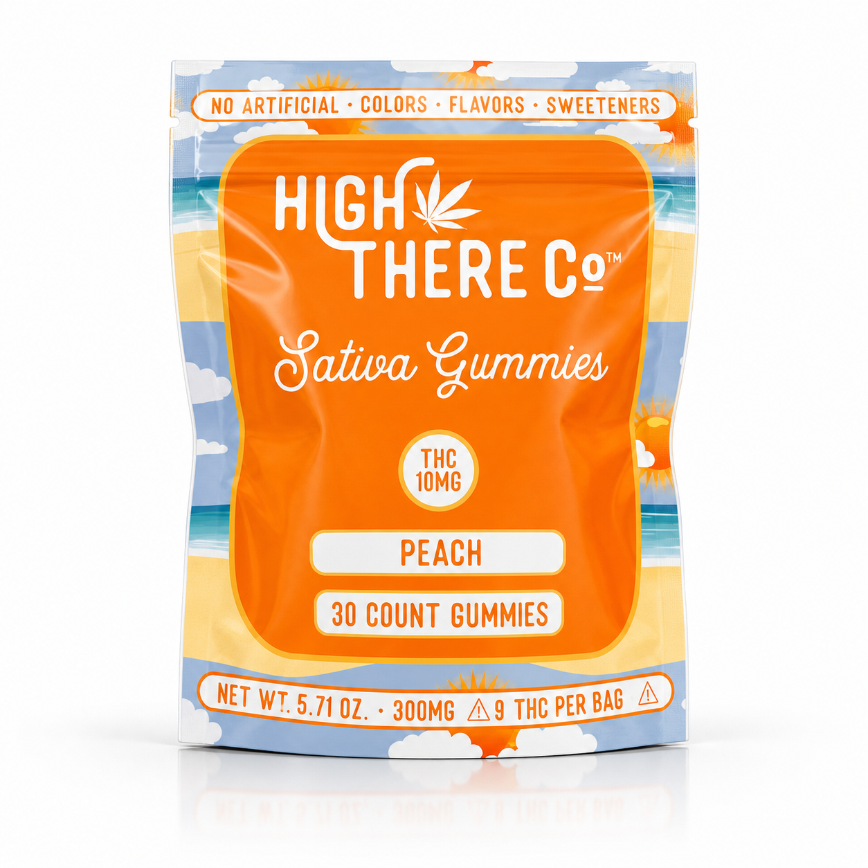 High There Co™ Sativa Gummies • 10mg THC • Peach • 30ct