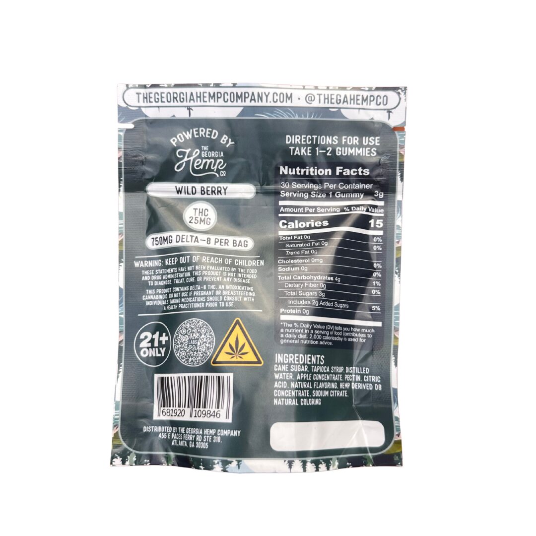 High There Co™ 25mg Delta 8 Gummies • Wild Berry • 30ct - Image 2