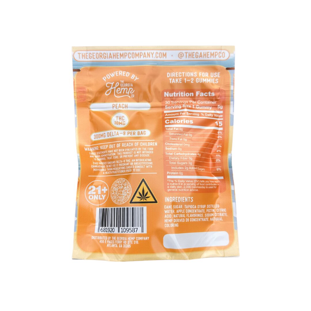 High There Co™ Sativa Gummies • 10mg THC • Peach • 30ct - Image 2