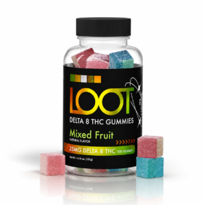 LOOT D8 - Mixed Fruit Gummies (750MG Jar) 25mg D8